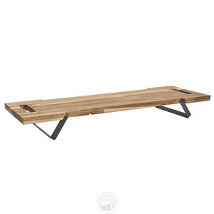 Tabla de presentación plegable Acacia para cocina con patas de metal negro, 55 cm, marrón, duradera, elegante, para <span class=keywords><strong>tapas</strong></span>, aperitivos, queso y charcutería - Product Image 5
