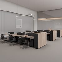 Bureau de direction en bois de haute qualité avec armoire de rangement, poste de travail modulaire