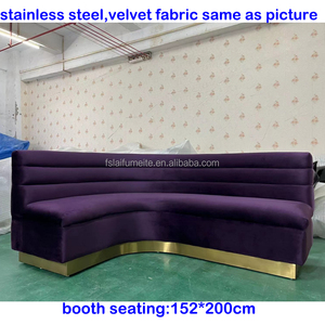 Trong kho quán rượu quán cà phê Retro đồ nội thất thanh sofa RTS nhung màu tím vải L hình dạng U hookah bít tết nhà sofa gian hàng chỗ ngồi - Product Image 5