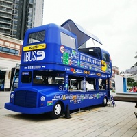 Britse Stijl Dubbeldekker Bus-Vormige Mobiele Food Truck Snack Pizza Food Trailer Ijs Koffie Fast Food Catering Kar