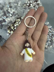 Jincan 2026 – Porte-clés mousqueton multifonctionnel 3D en PVC, écologique, non toxique et durable, avec impression typographique, motif Jésus de dessin animé – Vente en gros - Product Image 5