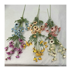Fleurs artificielles Queyiyi, Dahlia et Chrysanthème, 30cm-100cm, haute simulation, pour mariage, décoration intérieure, arrangement floral - Product Image 5