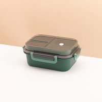 Boîte à lunch en plastique personnalisée avec logo, 1250 ml, commande en gros, 3 compartiments, directement de l'usine, promotion cadeau, boîte à lunch