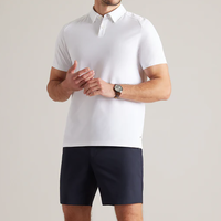 T-shirt de sport pour homme avec logo personnalisé, col rabattu, polyester et élasthanne, léger, décontracté, athlétique, pour le golf et le tennis