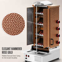 Machine à shawarma au gaz commerciale à 4 brûleurs, gril vertical rotatif pour kebab, en acier inoxydable, barbecue turc pour restaurant