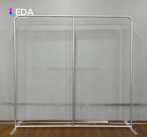 LEDA Wedding Decoration 8ft Square Silver Wedding <b>Backdrop</b> <b>Stand</b> Aluminum Alloy Arch Stage Decoration for Events Decor - Product Image 1