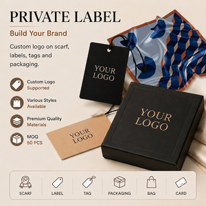 Fabricant OEM d'écharpes en soie sur mesure, écharpe carrée 100% soie de mûrier, impression de logo personnalisée, service d'étiquetage privé - Product Image 3