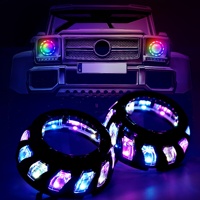 Masker Lensa Proyektor LED 3 Inci APP RGB Angel Eyes Shrouds DRL Cover untuk Lensa Proyektor Lampu Depan untuk Hella Koito Halo Golf