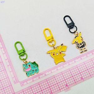 QY Enamel Keychain anime Charmander Eevee Metal Pendant Cartoon Anime Bag <b>Clip</b> Key Ring Fans - Product Image 4