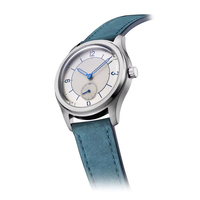 Montre personnalisée OEM avec logo, mouvement Miyota 8215 modifié, petite seconde, cadran vintage, boîtier en acier, bracelet en cuir