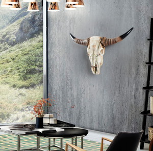 Contemporain rétro nordique occidental résine tête d'animal pendentif créatif taureau tenture murale pour la maison hôtel <span class=keywords><strong>Restaurant</strong></span> Bar fond - Product Image 5