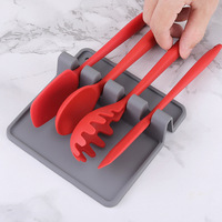 Porte-ustensiles de cuisine en silicone pour la maison Porte-cuillère pour spatule et cuillère à soupe Clips pour casseroles et repose-cuillères