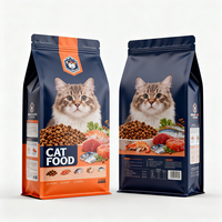 Sachet d'emballage alimentaire personnalisé pour animaux de compagnie, refermable, pochette verticale en plastique et aluminium, sac alimentaire refermable pour chats et chiens