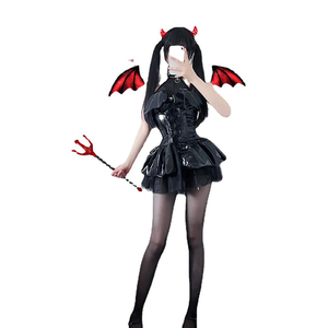Disfraz de Bruja Sexy de Cuero Sintético Negro y Rojo para Halloween, Uniforme de Demonio, Conjunto de Cosplay - Product Image 1