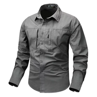 Chemise Tactique Décontractée Durable à Manches Longues en Spandex et Nylon pour Homme, Idéale pour la Randonnée, l'Escalade et la Chasse