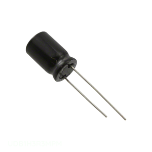 Condensador de Aluminio Original CAP ALUM 3.3UF 20% 50V RADIAL TH UDB1H3R3MPM 3.3 uF de Montaje a Través de Orificio - Product Image 1