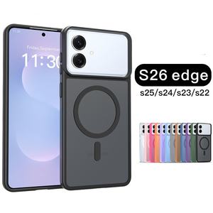 Skin Matte Glossy TPU PC 2 in 1 Strong Magnet Cross Pattern Camera Ring Phone case for <b>Samsung</b> S26 Ultra iPhone 17 PRO Max - Product Image 6