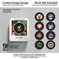 Aimant de réfrigérateur rotatif en acrylique NFC de Noël, découpé au laser, minimaliste, veilleuse musicale, décoration personnalisée, cadeau
