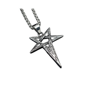 Gothique Viking <span class=keywords><strong>Diable</strong></span> Oeil <span class=keywords><strong>Pentagramme</strong></span> Charme Collier Mode Hommes En Acier Inoxydable Pendentif Juvénile Cadeau Biker Bijoux Accessoires - Product Image 5