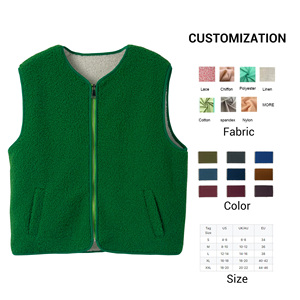 <span class=keywords><strong>Gilet</strong></span> en Sherpa d'hiver personnalisé pour femmes veste polaire thermique sans manches à fermeture éclair sur le devant <span class=keywords><strong>gilet</strong></span> de fabricant en gros d'usine en Chine OEM - Product Image 6