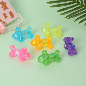 2026 Jouet anti-stress Squishy en TPR, motif chien ballon, 6 couleurs, à remontée lente, avec paillettes effet sucre maltose, mignon - Product Image 2