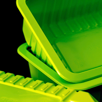 Boîte en plastique de polystyrène avec couvercle pour stockage et transport Plateau de nourriture jetable personnalisé pour huîtres cornue à viande congelée en PP