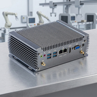 Mini PC Industrial Barebone al por Mayor de Fábrica, PC Industrial con Doble LAN, 6xCOM RS232/485/422, Sin Ventilador, Linux, Windows, Carcasa Industrial para PC