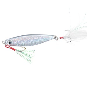 <span class=keywords><strong>Leurre</strong></span> de pêche coulant OEM avec plume blanche et fil scintillant pour la pêche en eau salée, pour maquereau, bar et poissons prédateurs - Product Image 5