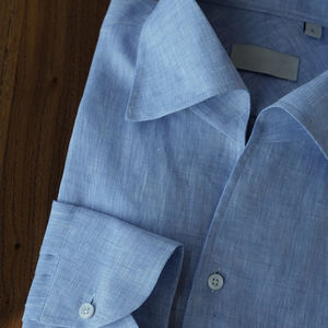 OEM yüksek dereceli erkek nefes keten iş gömlek sivri yaka iş rahat ziyafet düğün balo anti-kırışıklık için bahar - Product Image 3