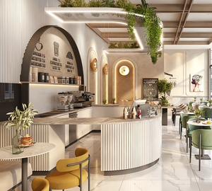 Design d'intérieur moderne et luxueux pour café et boulangerie |   Solution complète de comptoirs et présentoirs sur mesure pour magasins : Conception personnalisée tout-en-un - Product Image 2