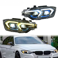Phares LED pour BMW F30 Série 3 (2013-2018) – Style Ikon, double couleur, DRL modifiés, Plug and Play