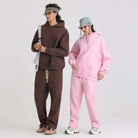 Hoodie Pria Berat 380gsm 100% Katun dengan Ritsleting Lengan Panjang untuk Pakaian Luar