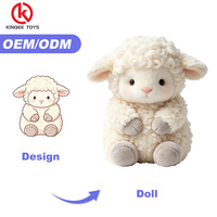 Peluche personnalisée en forme de mouton assis, douce et moelleuse, en polaire bouclée, jouet pour nouveau-né, cadeau de décoration de chambre de bébé