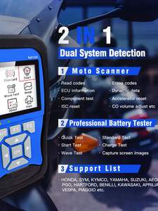 JDiag M100 OBD2 Escáner de Diagnóstico de Motocicleta, Herramienta de Prueba de ABS, Lector de Código de Fallo de Moto, Probador de Batería <span class=keywords><strong>Motoscan</strong></span> para BMW Yamaha - Product Image 3