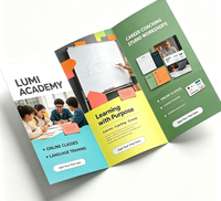 Brochure pliée en trois sur papier d'art personnalisé, impression de logo et contenu sur mesure, directement de l'usine, pour la promotion de la marque