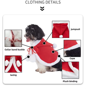 क्रिसमस के कुत्ते के कपड़े पालतू जानवरों के कपड़े विंडप्रूफ आरामदायक फिट फिट दिखने वाले पालतू कुत्ते कोट - Product Image 4