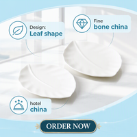 Assiettes en porcelaine blanche de style nordique pour hôtel, restaurant, assiettes à dessert en porcelaine à motifs uniques