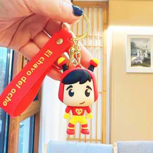 Nuevo llavero creativo de goma suave lindo EI <span class=keywords><strong>Chavo</strong></span> <span class=keywords><strong>Del</strong></span> <span class=keywords><strong>Ocho</strong></span> colgante pareja bolso llavero 3D muñeca llavero - Product Image 3