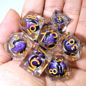 Juegos de mesa, 7 piezas, dados de ojo de dragón, juego de dados DND de resina para juego de mesa de rol, regalo DND, RPG, movimiento de <span class=keywords><strong>ojos</strong></span>, Dice-D3 - Product Image 5