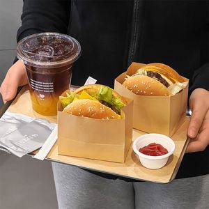 Sac à pain en papier kraft brun biodégradable et recyclable, résistant à la graisse, taille personnalisable, design imprimé avec logo, pour les plats à emporter, les hamburgers - Product Image 1