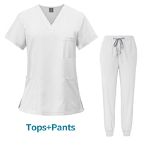 Nouvelle tenue médicale extensible pour infirmières et médecins : Blouse à poche frontale et pantalon – Vente en gros