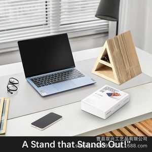 Estantería triangular de madera de 8,0 pulgadas, soporte para libros de escritorio, sujetalibros de madera maciza para dormitorio, organizador de almacenamiento de escritorio - Product Image 5