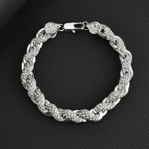 <span class=keywords><strong>Collana</strong></span> a catena a corda <span class=keywords><strong>intrecciata</strong></span> da 10 mm con zirconi ghiacciati, placcata in rodio, stile Hip Hop, gioielli Bling Iced Out, per uomo - Product Image 4