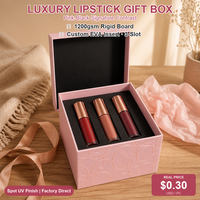 Caja de Embalaje de Lujo Personalizada para Lápiz Labial, Tapa y Base de Cartón Rígido con Logotipo en Relieve Dorado, Regalo Ecológico