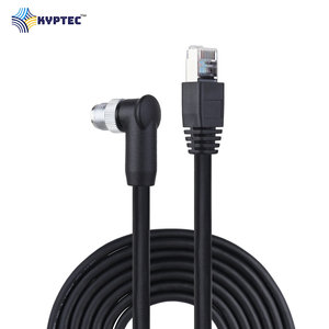 Industrial Camera Cable RJ45 to M12-8P X-Coded Male Right Angle High Speed Data Transmission Cable - Product Image 1