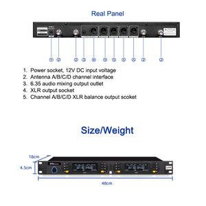 Microphone <span class=keywords><strong>sans</strong></span> <span class=keywords><strong>fil</strong></span> UHF professionnel Nuoxun à 4 canaux à col de cygne pour salle de conférence - Product Image 4