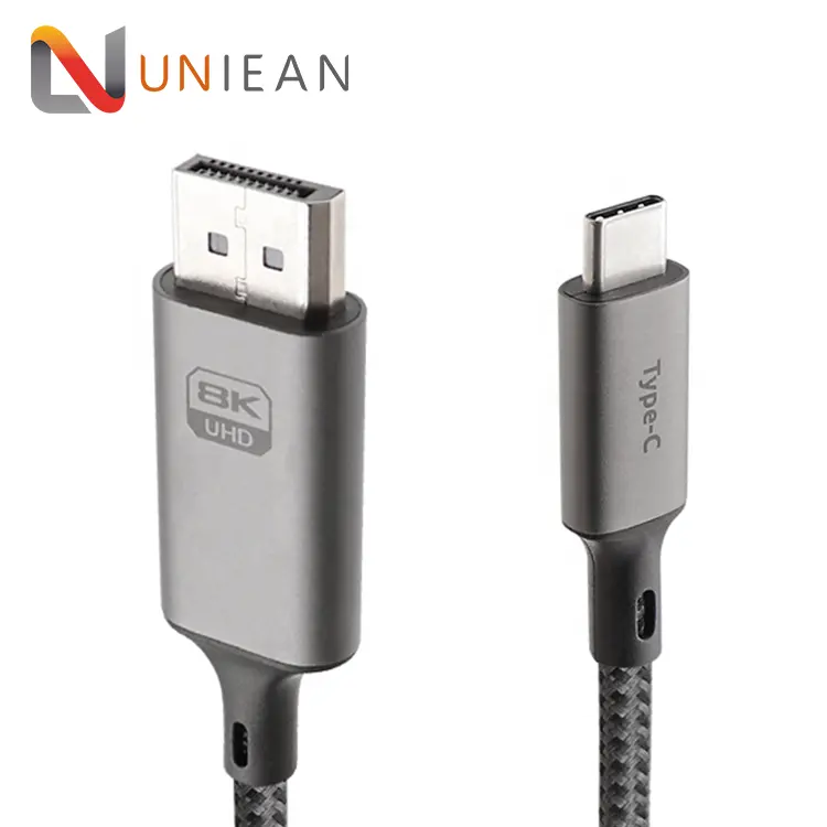 1M 2M High Quality Aluminum USB 3.1 Type C to DP DisplayPort Braided Cable 8K 60Hz