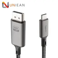 1M 2M 고품질 알루미늄 USB 3.1 유형 C DP DisplayPort 꼰 케이블 8K 60Hz