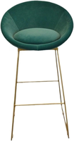 Tabouret de bar en velours vert de luxe en gros, chaise haute de comptoir avec cadre doré pour restaurant, hôtel, réception