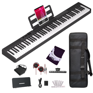 <span class=keywords><strong>Piano</strong></span> portable pliable personnalisable à 88 touches, léger et rechargeable, avec 128 rythmes, 128 sons et 79 morceaux de démonstration - Product Image 4